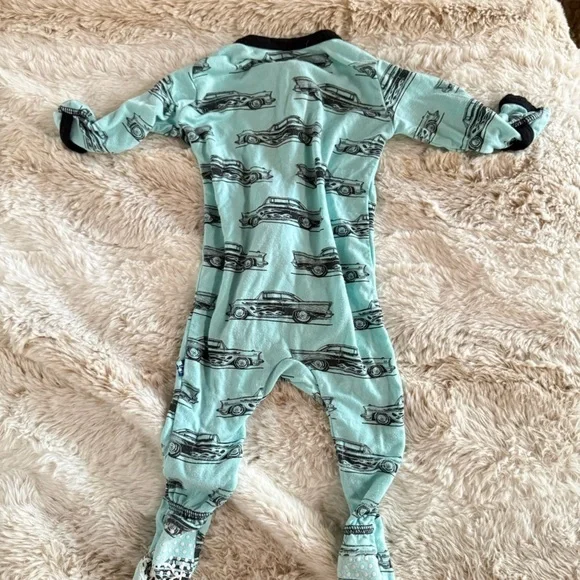 Kickee Pants Print Footie With Zipper Summer Sky Hot Rod Size 0-3 months - Picture 5 of 5